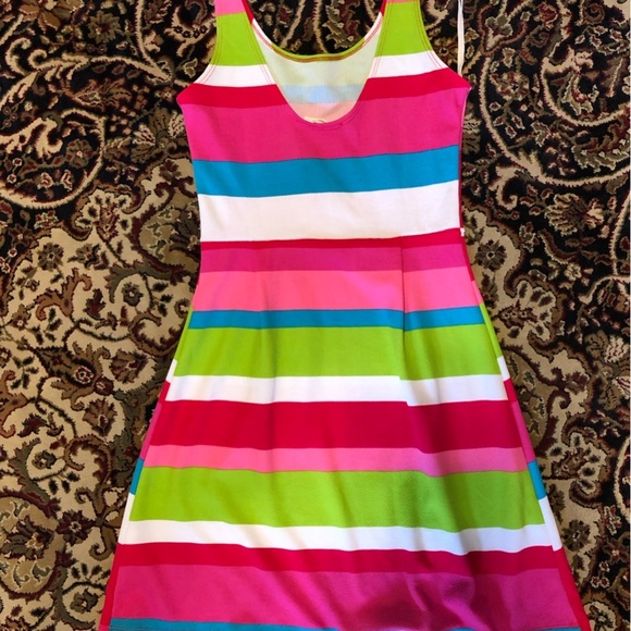Colorful Striped Kids tanktop Dress medium - Picture 3 of 4